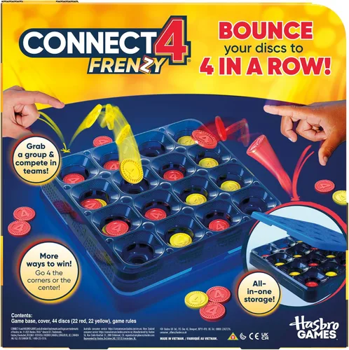 Vista 2 de Connect 4 Frenzy Game Discos de rebote 4 The Win Juegos de fiesta familiar para niños, adolescentes y adultos A partir de 8 años 2 a 6