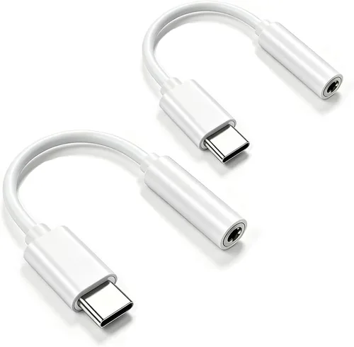 Vista 9 de Adaptador USB tipo C a conector de auriculares hembra de 3.5 mm (Negro), cable USB C a auxiliar de audio compatible con Pixel 4 3 2 XL, Samsung
