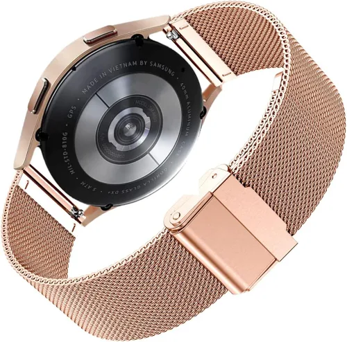 Vista 5 de ViCRiOR Correa de repuesto para Amazfit GTS/2/2 Mini/2e/3/4 Mini/4, correa de repuesto de malla de acero inoxidable para Amazfit Bip/Bip U Pro/Bip