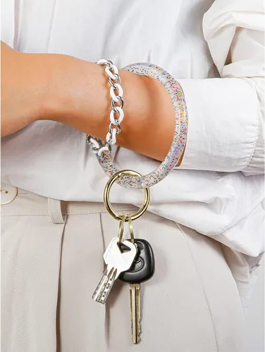Vista 3 de Townshine - Llavero de pulsera de silicón para mujeres y niñas