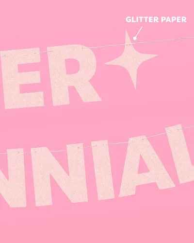 Vista 4 de xo, Fetti Cartel con purpurina del milenio de élder – Rosa, 3 pies Divertidas decoraciones de fiesta de cumpleaños, decoración de 30 cumpleaños