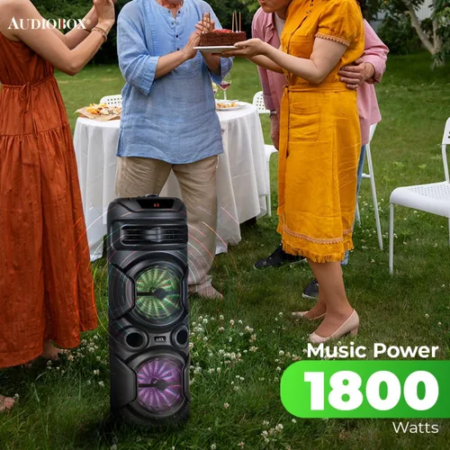 Vista 7 de Audiobox ABX-2900R - Altavoz Bluetooth dual de 8 pulgadas para fiesta, peso ligero con luces RGB, sonido de doble canal para fiestas, DJ, listo