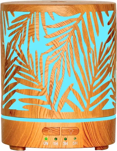 Vista 6 de Difusores de aceite esencial de 10.1 fl oz, difusores de aceite de aromaterapia de metal para habitación grande, mariposas y flores, difusor