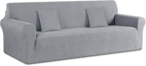 Vista 23 de Ruaozz Funda elástica para sofá de 1 pieza, fundas para sofá de 3 cojines, funda universal antideslizante para sofá, funda lavable de jacquard