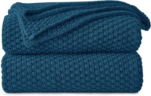 Vista 25 de Longhui bedding - Manta de punto negra para sofá, suave, acogedora, lavable a máquina, 100% algodón, manta de sofá, pesada, de 2.5 libras, bolsa