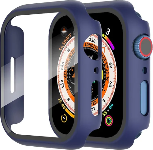 Vista 40 de Diruite Juego de 2 fundas para Apple Watch Series 3/2/1 de 38mm, protector de pantalla de vidrio templado ultradelgado de todo alrededor para iWatch