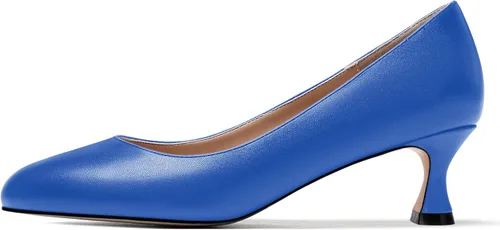 Vista 2 de MODENCOCO Zapatos de vestir de tacón bajo con punta redonda formal para mujer, estilo mate, de 2.0 in
