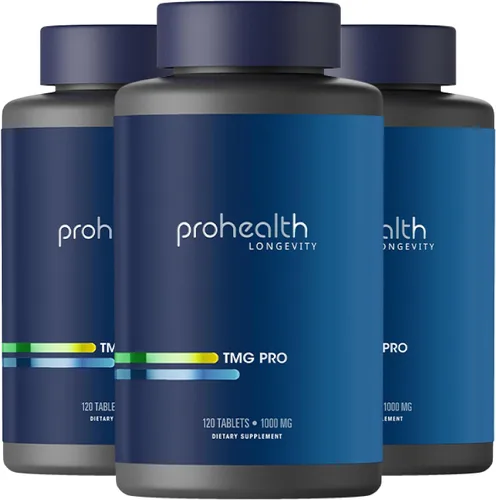Vista 9 de ProHealth Longevidad TMG Supplements (trimetilglicina), betaína anhidra - 1,000 mg, 120 tabletas - Soporte de metilación (120