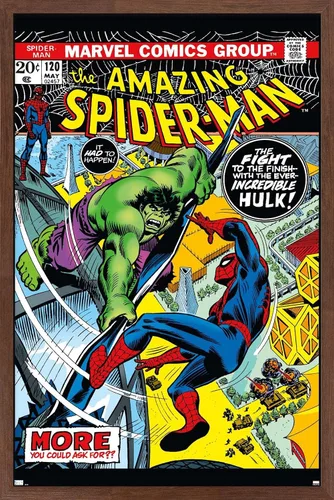 Vista 10 de Marvel Comics Amazing Spider-Man #120 - Póster de pared, 22.4 pulgadas de largo x 14.7 pulgadas de ancho, versión enmarcada de madera de granero
