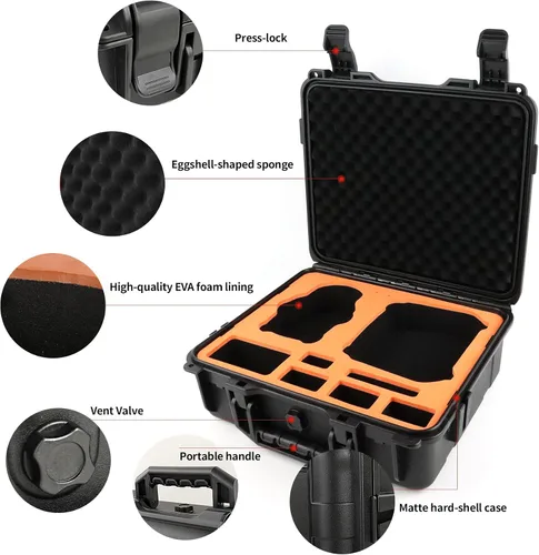 Vista 2 de Estuche de transporte compatible con DJI Mini4k o Mini4 Pro y accesorios Para entusiastas de los viajes y fotógrafos, protección dura, ligera