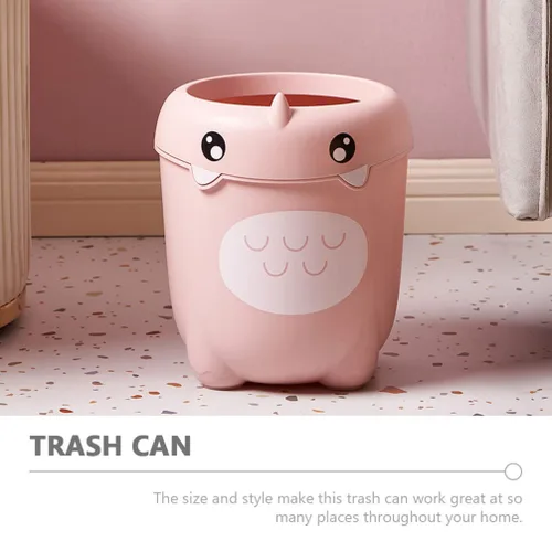 Vista 7 de Ciieeo Bote de basura de plástico rosa abierto, 12 pulgadas, forma de animal lindo
