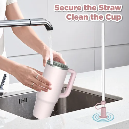 Vista 4 de 6P Cubiertas de Silicona para Popotes Stanley – Tapas Reutilizables para Popotes con Ventosa, Tapa a Prueba de Polvo/Fugas para Vasos de 30/40 oz