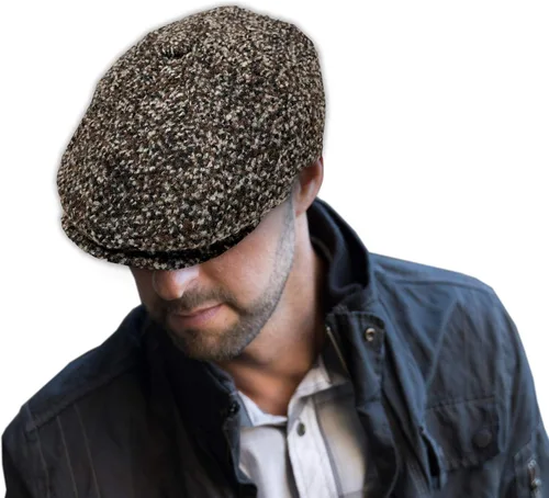 Vista 35 de EPOCH Gorra de lana para hombre, sombrero de golf Applejack de cabbie de tweed de conducción en espiga Nsb1910