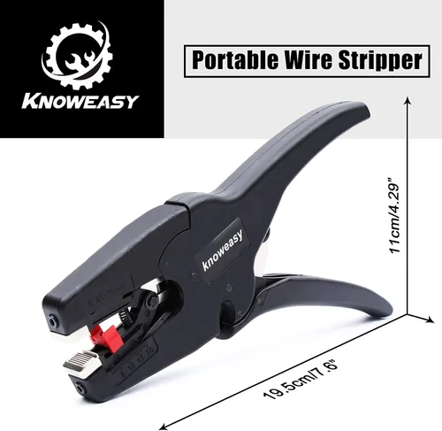 Vista 3 de Pelador de cables, herramienta de pelado de cables Knoweasy con cortador y herramienta de pelado de cables 2 en 1 funciona para electrónico