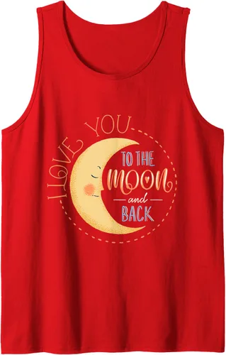 Vista 15 de Camiseta con texto en inglés "I Love You To the Moon And Back Tank Top Negro