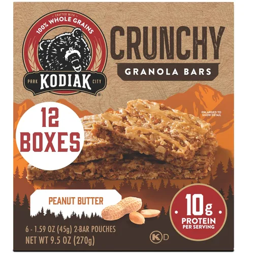 Vista 8 de Kodiak Cakes Barritas crujientes de granola Protien, chispas de chocolate, alto contenido de proteínas, 100% granos integrales, 12 cajas con 6