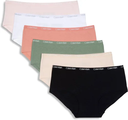 Vista 5 de Calvin Klein girls Cotton Hipster Underwear Panties, 6-pack Paquete Delta Teal