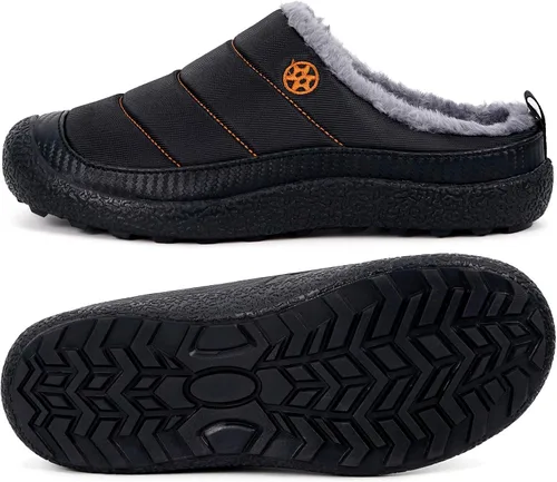 Vista 4 de Eagsouni - Pantuflas de casa para hombre con forro de piel para invierno