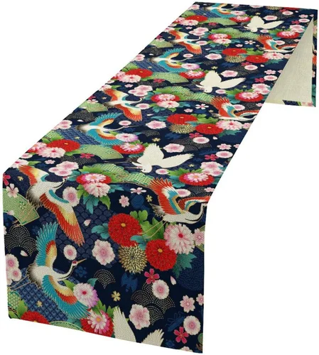 Vista 21 de Camino de mesa de dragón chino, Asia mitológico abstracto, camino de mesa para cocina, comedor, boda, fiesta, vacaciones, 13 x 36 pulgadas