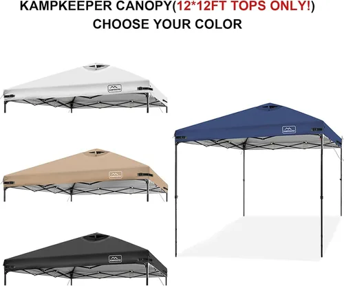Vista 50 de KAMPKEEPER Cubierta de Repuesto Superior para Carpa Toldo Emergente con Ventilación de Aire y Correa Elástica Ajustable, Poliéster Resistente a Azul