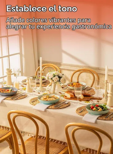 Vista 5 de Sweese Juego de 6 cuencos para pasta, platos de ensalada de cerámica de 30 onzas para lavavajillas y microondas, cuencos de ensalada sólidos Azul