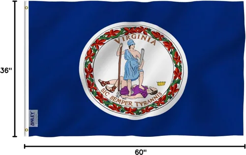 Vista 7 de Bandera con los estados de EE.UU., VIRGINIA