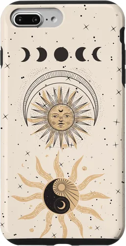 Vista 12 de Mystical Tarot Card Aesthetic Sun Moon Phases Yin Yang Space Case for iPhone 17