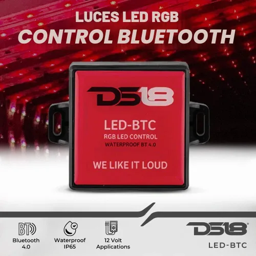 Vista 2 de DS18 AUDIO LED-BTC LED Bluetooth Control – BT 4.0 más rápido y más largo, funciona con Apple y Andriod, resistente al agua IP65, aplicaciones de 12