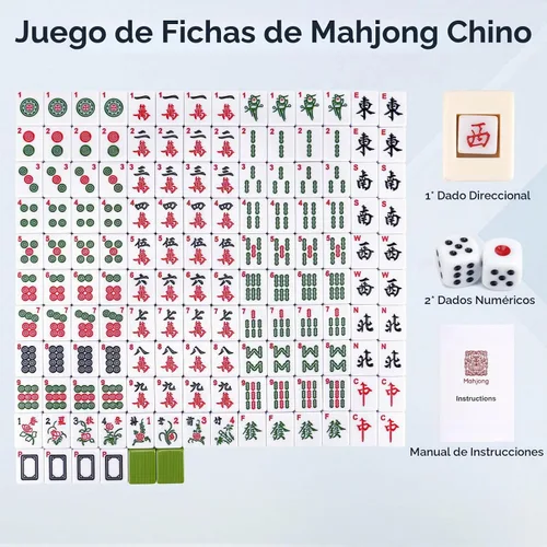 Vista 3 de Pycoal 146PCS Mahjong chino tradicional sistema, 1.4 '' melamina Mahjong Verde