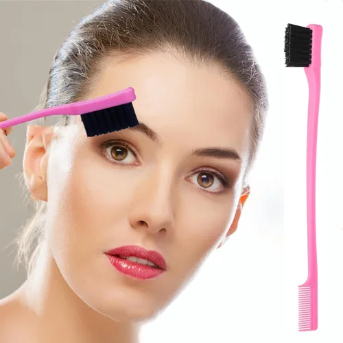Vista 3 de 5 piezas de juego de cepillo Slick Back con herramienta Topsy Tail, cerdas para estirar, peine de rata para peinado de cabello de mujeres y niñas