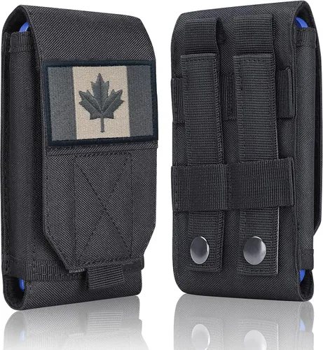 Vista 17 de Funda táctica negra Molle impermeable para teléfono celular, funda resistente para iPhone 11, 12, 13 Pro Max, menos de 6.7 pulgadas
