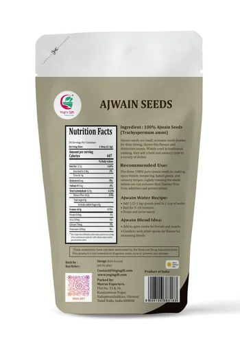 Vista 2 de Yogi's Gift - Semillas Ajwain de 4 onzas, semillas enteras de Carom Ajwain aromático para condimentos, cocinar y hornear todos los días, adecuado