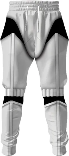 Vista 4 de Conjunto unisex de Stormtrooper con capucha 3D para adultos, disfraz de soldado de tormenta para Halloween, carnaval, cosplay