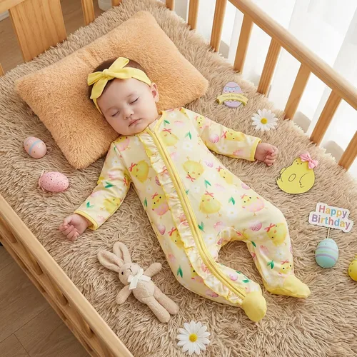 Vista 3 de Kuriozud - Mameluco para recién nacido, unisex, con pie, de una pieza, pijama, mameluco para bebé