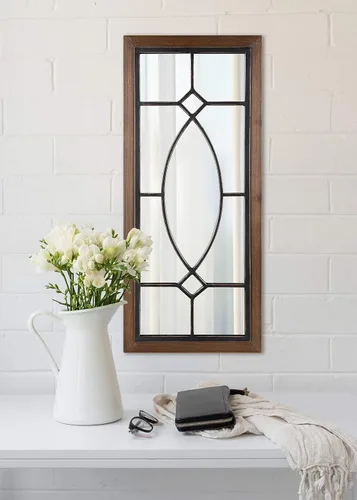 Vista 2 de Kate and Laurel Bakersfield Wood Framed Mirror