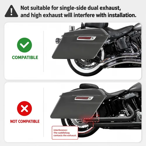 Vista 8 de Kit de soporte de conversión para alforjas extendidas de 4" TCMT, compatible con Harley Heritage Softail Fatboy FLSTF Breakout 1984-2017, negro