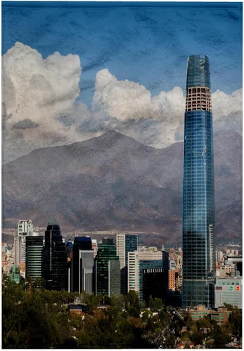 Vista 7 de 3dRose Paño 11x12 para rostro y cuerpo - Chile, Santiago, Edificio Providencia y Torre Gran Torre Santiago. Chile