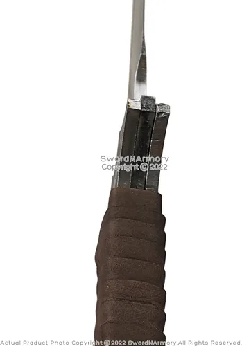 Vista 7 de Munetoshi 36" machete de doble filo espada corta manganeso acero batalla listo para la batalla funda de cuero