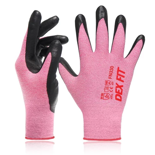 Vista 13 de DEX FIT FN330 - Guantes de trabajo de nitrilo, ajuste elástico 3D, agarre potente, táctil inteligente, recubierto de espuma resistente, fino