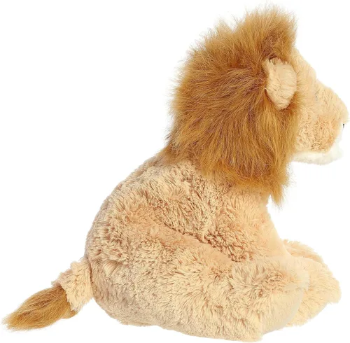 Vista 3 de Aurora® Peluche de león de peluche – Comodidad acogedora – Acurruces sin fin – Marrón 14 pulgadas