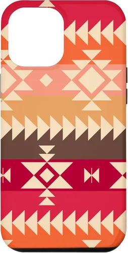 Vista 4 de Funda con diseño azteca navajo para iPhone 14, color marrón occidental, rojo, naranja, rosa