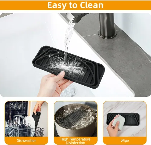 Vista 6 de Aolso Bandeja de goteo para refrigerador, bandeja de goteo de agua Frige para cortar, bandeja de goteo de agua de silicona para dispensador de agua