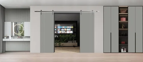 Vista 3 de SARTODOORS Panel de puerta de losa 18 x 84 pulgadas Base 7233 Blanco Puertas de dormitorio de baño