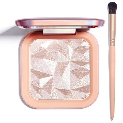 Vista 14 de Paleta de maquillaje iluminador, paleta de contorno brillante en polvo para iluminar el contorno de la cara, maquillaje dorado con reflejos
