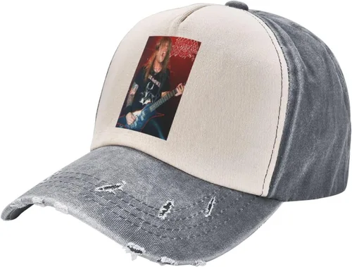 Vista 2 de Morbid Music and Angel Unisex Vintage Washed Distressed Baseball-Cap Twill Adjustable Dad-Hat Dark Red