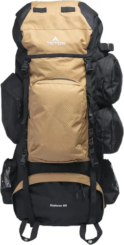 Vista 14 de Teton Explorer 75L Mochila con marco interno para senderismo, camping, mochileros, cubierta de lluvia incluida