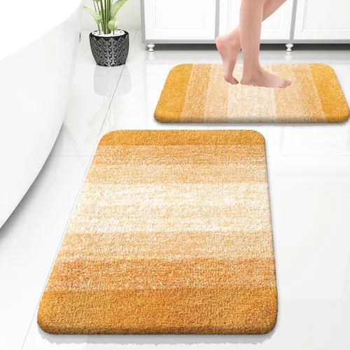 Vista 39 de OLANLY - Juego de tapetes para baño de 2 piezas, de microfibra, suaves y absorbentes, antideslizantes, lavables a máquina y para secadora, felpudos