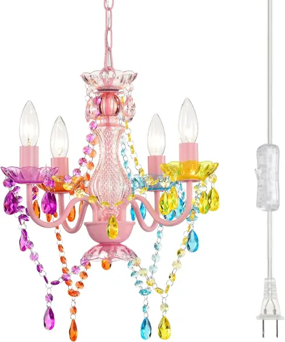 Vista 10 de Alighting Candelabro pequeño negro con 4 luces para enchufar, candelabros de cristal para comedor
