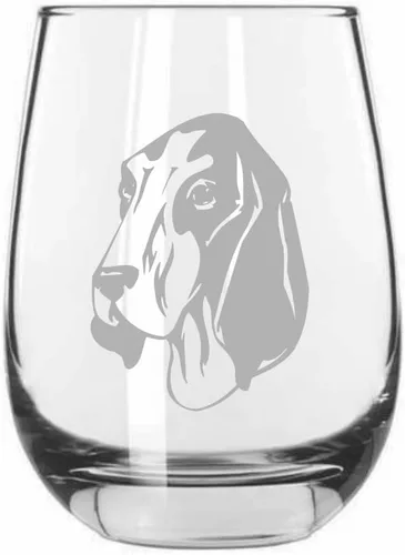 Vista 554 de Shar Pei (chino) - Vaso de vino sin tallo grabado para perro, 15.25 onzas