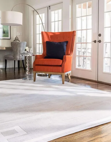 Vista 10 de Unique Loom Colección Uptown de Jill Zarin - Alfombra moderna con textura de estilo griego, color beige (1.25 x 1.85 m)